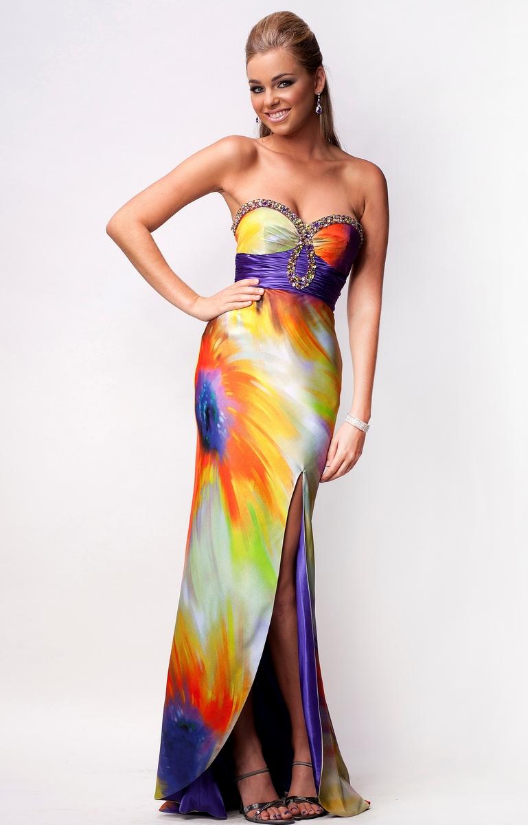 watercolor prom dress