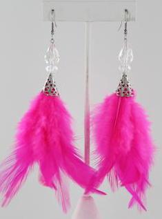 Helens Heart Earrings JE-F002-Hot-Pink