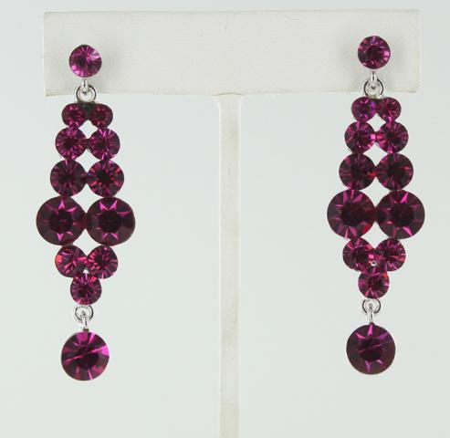 Helens Heart Earrings JE-X001928-S-Fuchsia