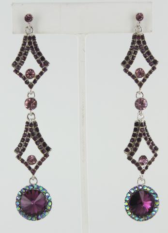 Helens Heart Earrings JE-X002126-S-Amethyst-Purple