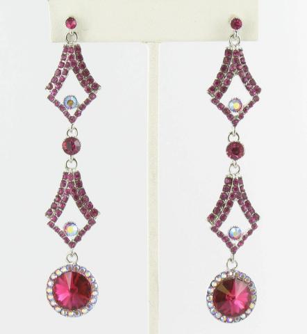 Helens Heart Earrings JE-X002126-S-Fuchsia