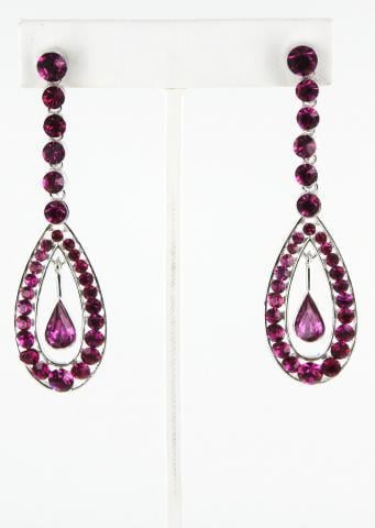 Helens Heart Earrings JE-X002828-Fuchsia