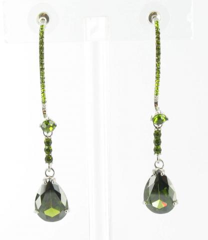 Helens Heart Earrings JE-X003116-S-Olivine-Green