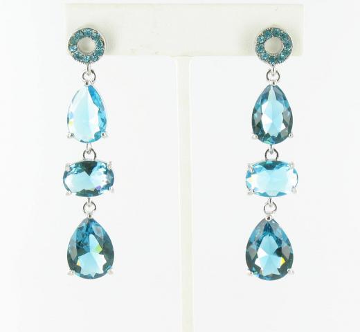 Helens Heart Earrings JE-X003286-S-Aqua