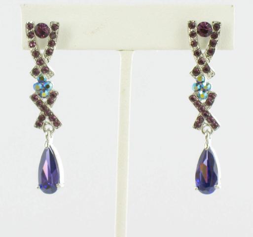 Helens Heart Earrings JE-X003335-S-Purple