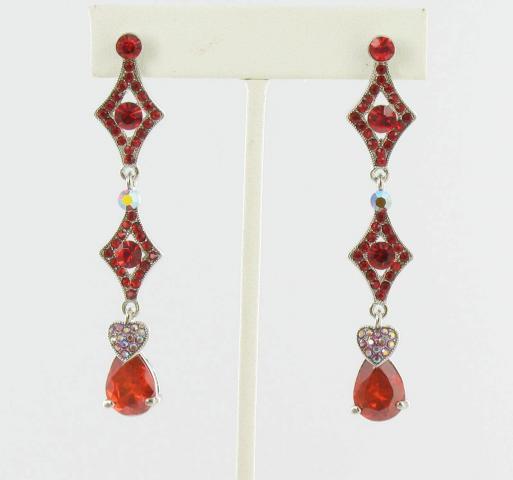 Helens Heart Earrings JE-X003395-S-Red