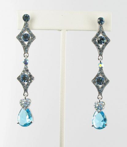 Helens Heart Earrings JE-X003395-Silver-Blue