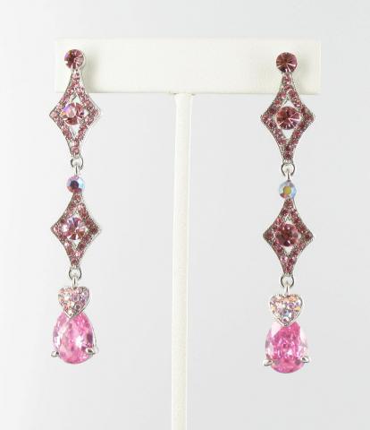 Helens Heart Earrings JE-X003395-Silver-Pink