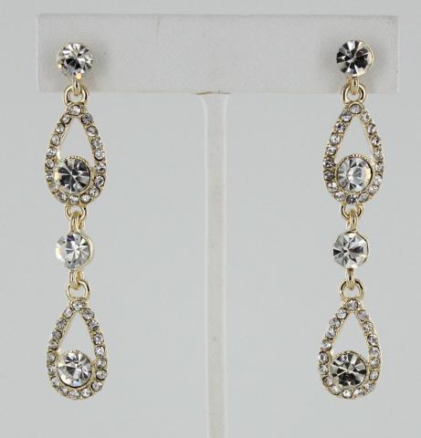 Helens Heart Earrings JE-X004323-G-Clear