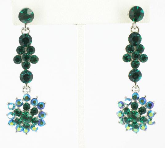 Helens Heart Earrings JE-X004418-S-Emerald-Green