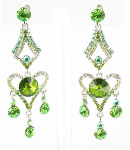 Helens Heart Earrings JE-X004641-S-Green