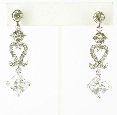 Helens Heart Earrings JE-X005045-S-Clear