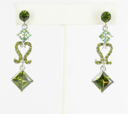 Helens Heart Earrings JE-X005045-S-Olivine