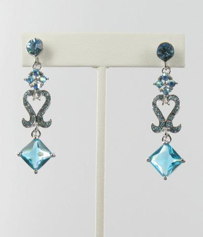 Helens Heart Earrings JE-X005045-Silver-Aqua-Blue