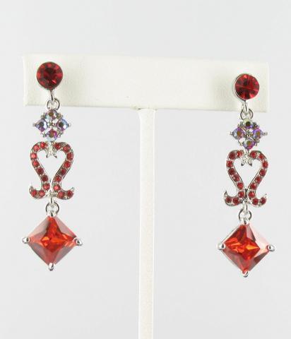 Helens Heart Earrings JE-X005045-Silver-Red