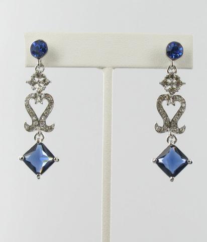 Helens Heart Earrings JE-X005045-Silver-Sapphire-Blue