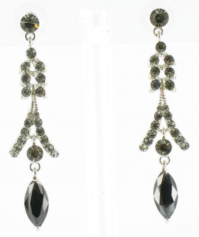 Helens Heart Earrings JE-X005113-S-Hematite-Black-Diamond