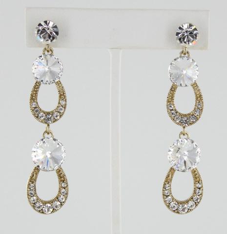 Helens Heart Earrings JE-X005200-G-Clear