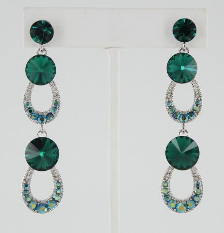 Helens Heart Earrings JE-X005200-S-Emerald