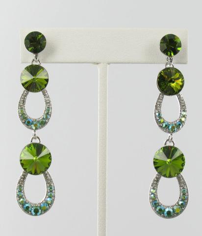 Helens Heart Earrings JE-X005200-Silver-Green