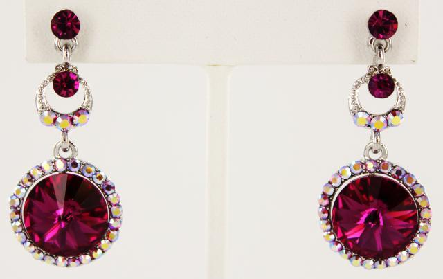 Helens Heart Earrings JE-X005506-S-Fuchsia