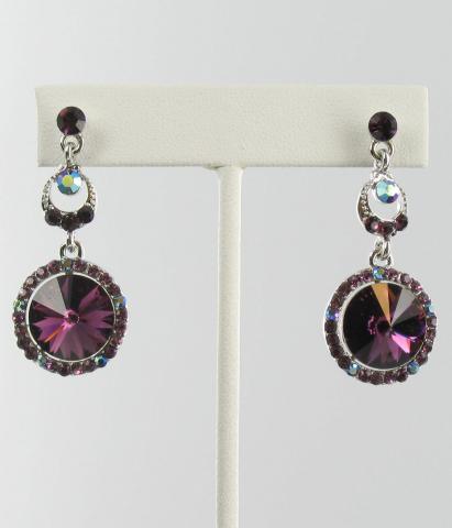 Helens Heart Earrings JE-X005506-Silver-Purple