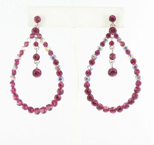 Helens Heart Earrings JE-X005529-S-Fuchsia