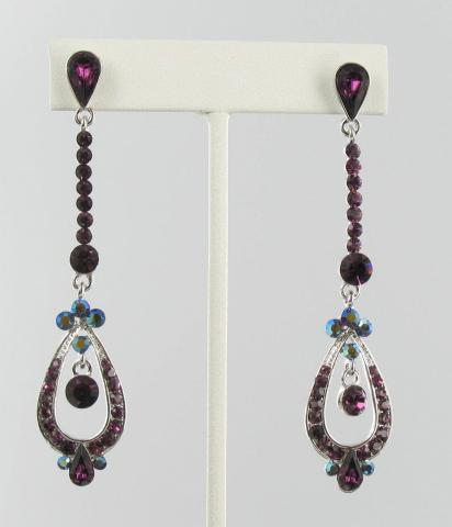 Helens Heart Earrings JE-X005532-Silver-Purple