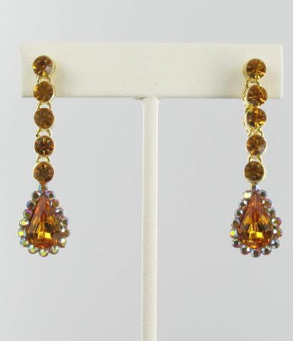 Helens Heart Earrings JE-X005533-Gold-Topaz