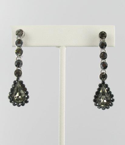 Helens Heart Earrings JE-X005533-Silver-Black-Diamond