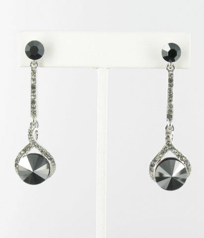 Helens Heart Earrings JE-X006358-1185-Silver-Hematite-Black