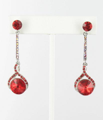 Helens Heart Earrings JE-X006358-1185-Silver-Red