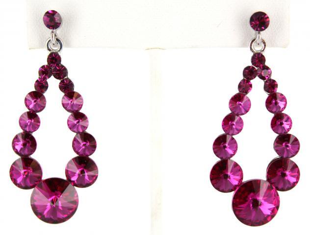 Helens Heart Earrings JE-X006373-S-Fuchsia