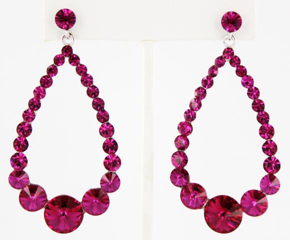 Helens Heart Earrings JE-X006395-S-Fuchsia