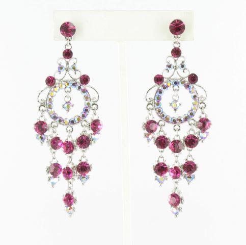 Helens Heart Earrings JE-X006403-S-Fuchsia