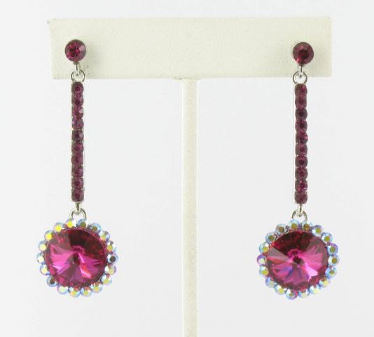 Helens Heart Earrings JE-X006433-S-Fuchsia