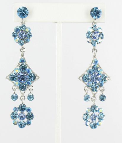 Helens Heart Earrings JE-X006587-1392-Silver-Aqua-Blue