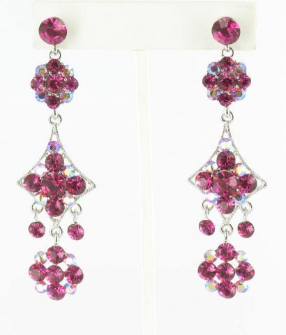 Helens Heart Earrings JE-X006587-S-Fuchsia