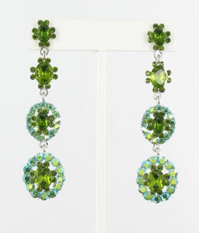 Helens Heart Earrings JE-X006588-1532-Silver-Olivine-Green