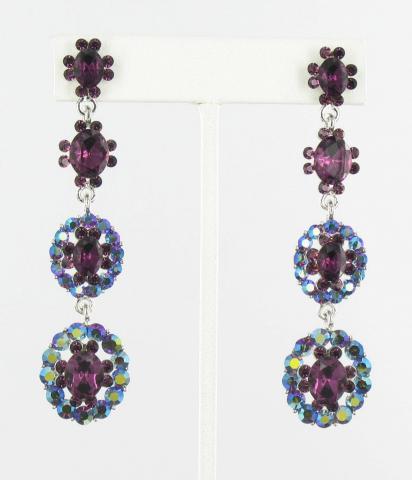 Helens Heart Earrings JE-X006588-1532-Silver-Purple