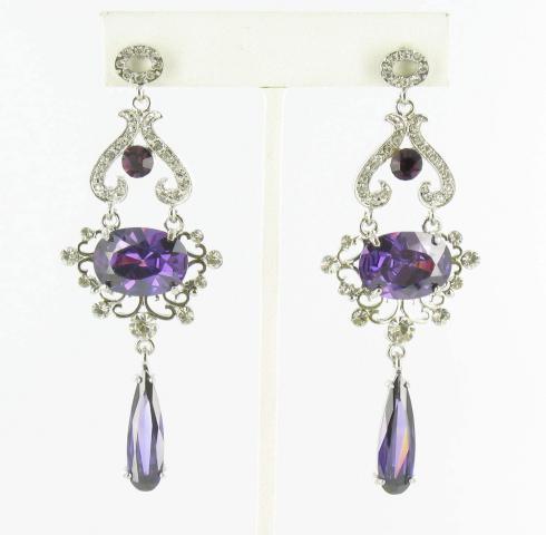 Helens Heart Earrings JE-X007328-S-Amethyst-Purple