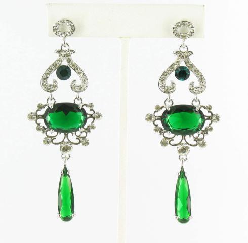 Helens Heart Earrings JE-X007328-S-Emerald