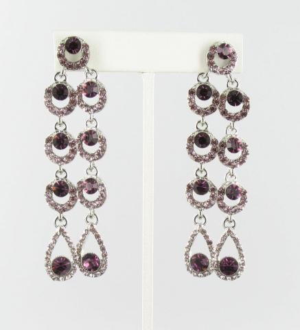 Helens Heart Earrings JE-X002736-Silver-Purple