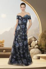 12621 Twilight Blossom Black/Blue Print front