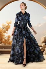 21321 Twilight Blossom Black/Blue Print front