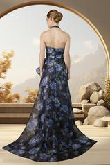 34981 Twilight Blossom Black/Blue Print back