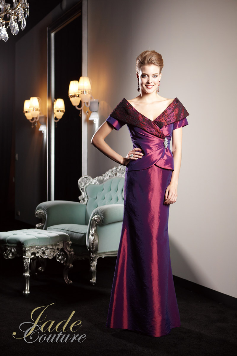 portrait neckline mother of the bride dresses