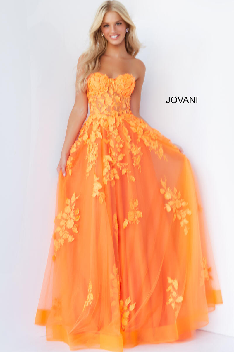 orange jovani dress