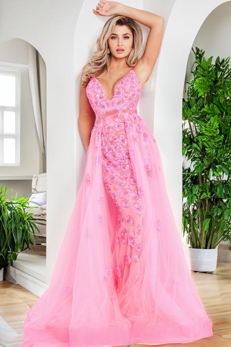 Jovani 38540 Ruffle Skirt Lace Corset Dress 