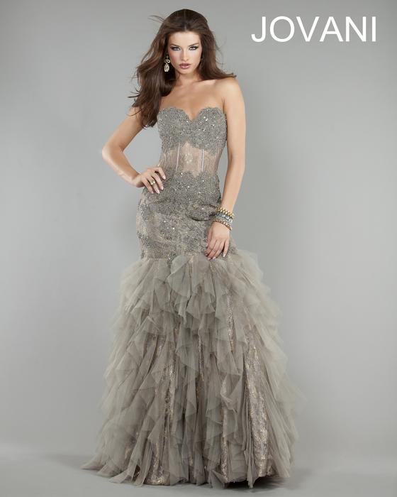 strapless open back dress Girls Teen & Pre Teen Jovani Off White Beaded Strapless Dress